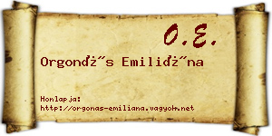 Orgonás Emiliána névjegykártya